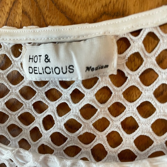 White mesh bathing suit cover up size M - Picture 3 of 4